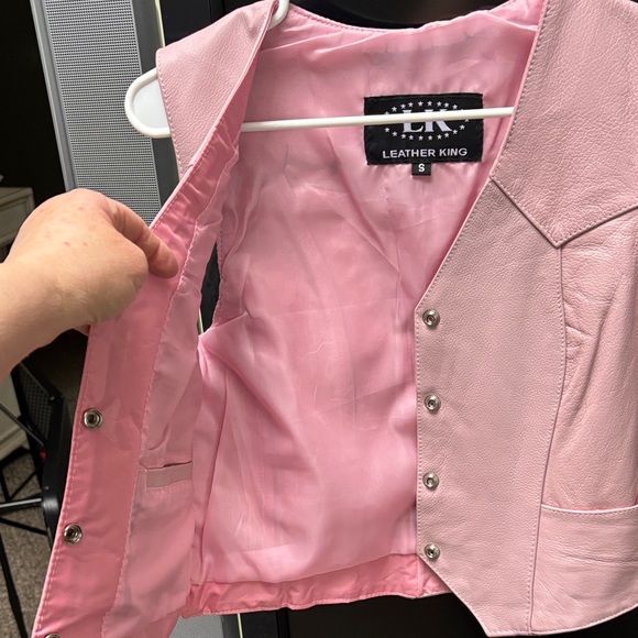 Leather King Pink Women's Vest Sz Small NWOT - Picture 6 of 6